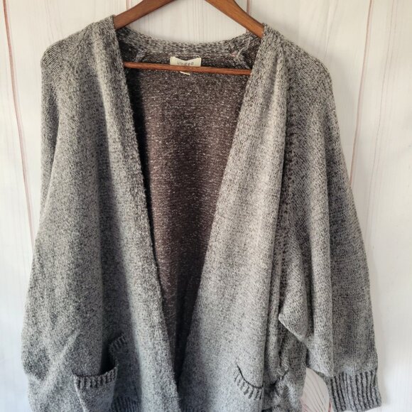 Umgee USA Cardigan Sweater, Women’s L, Gray, Open Front, 2 Front Pockets, EUC - Picture 5 of 10